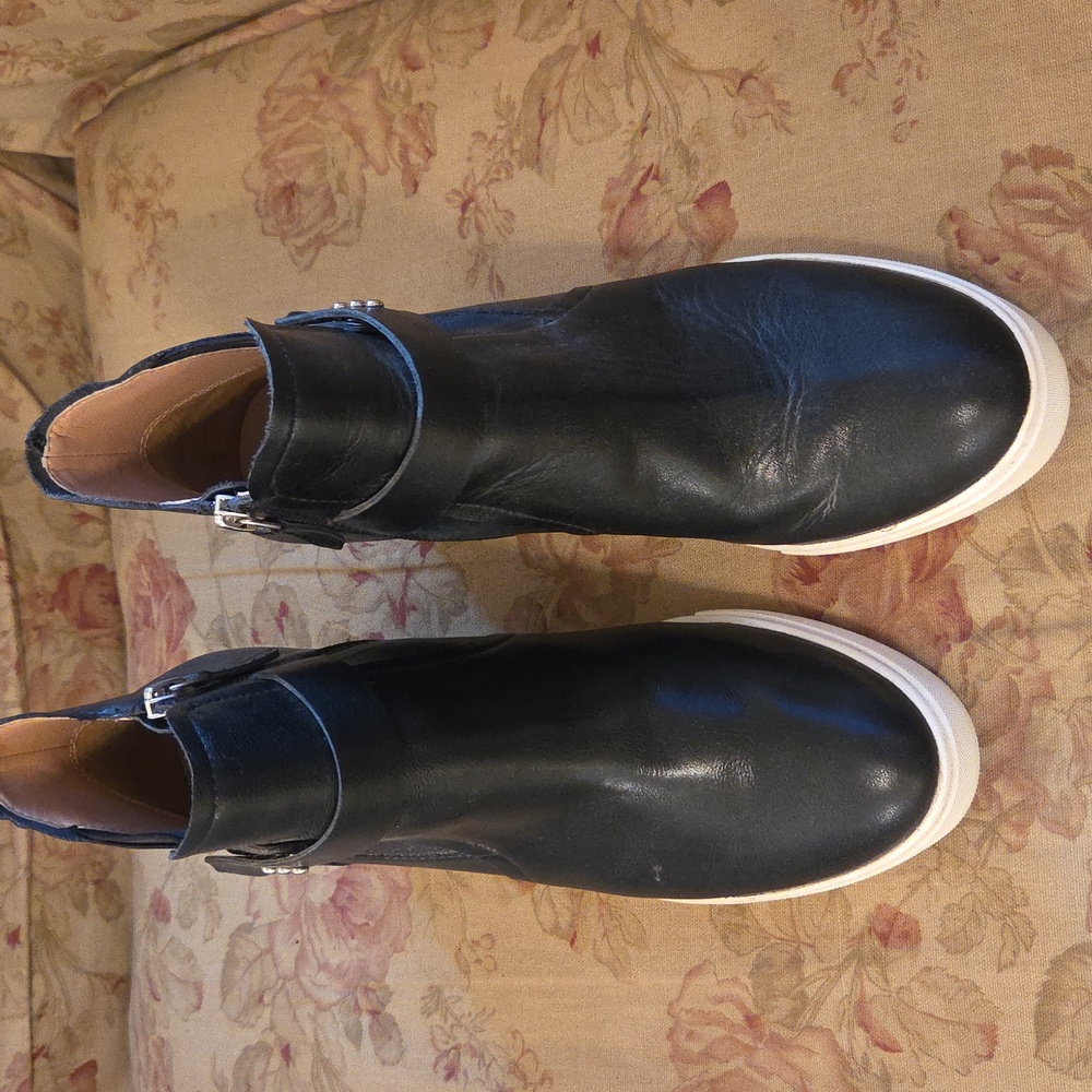 Black Wedge Ankle Boots